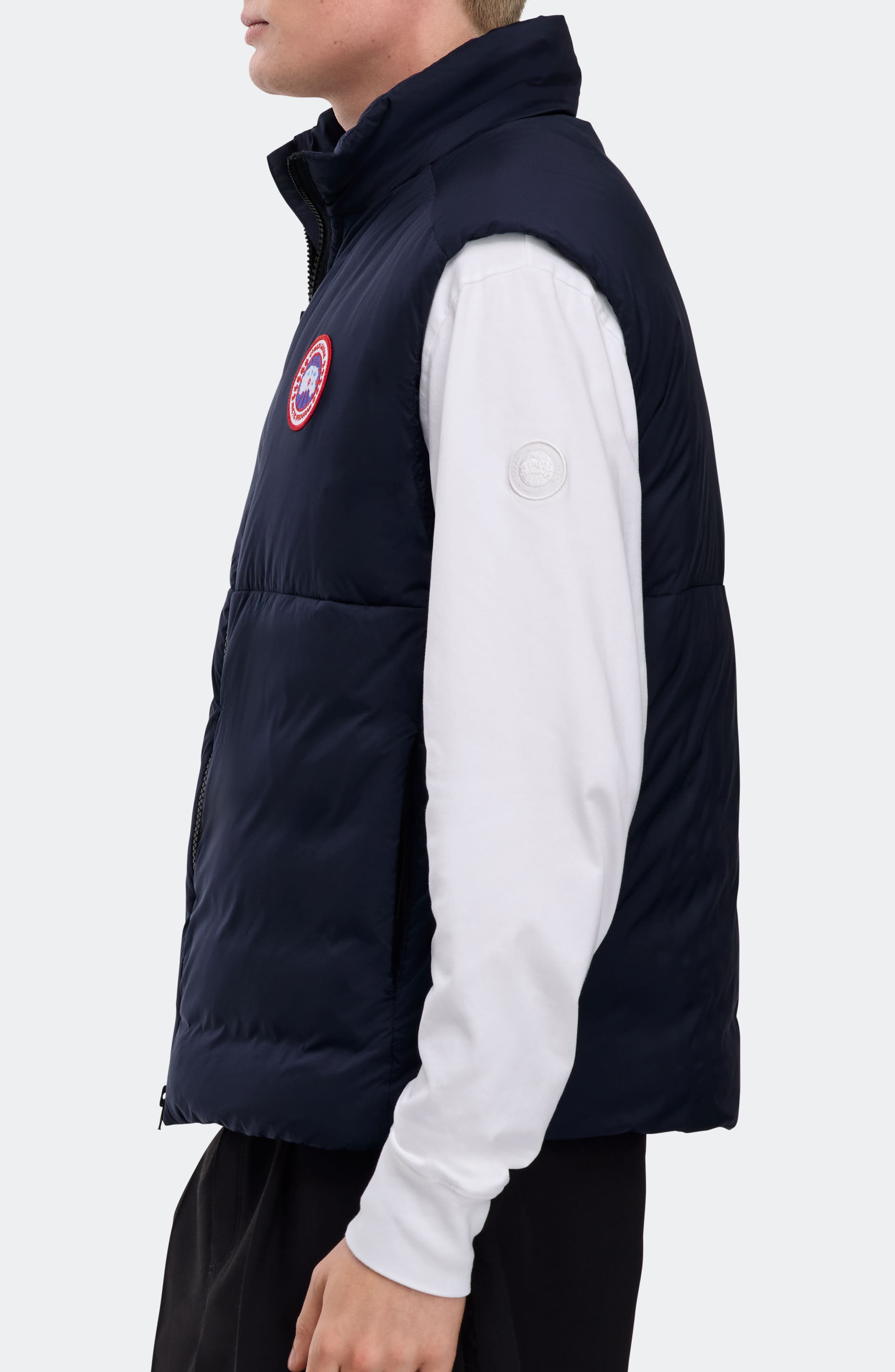 Canada Goose Lodge Packable 750 Fill Power Down Vest in Atlantic Navy - 3