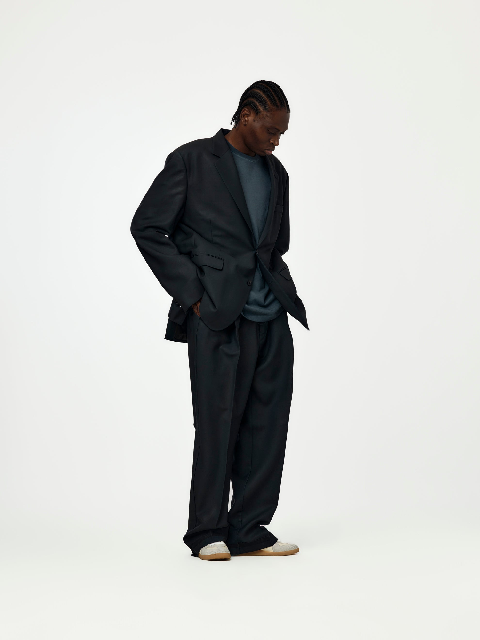 WOOL MOHAIR TROUSERS (MIDNIGHT BLUE) - 5