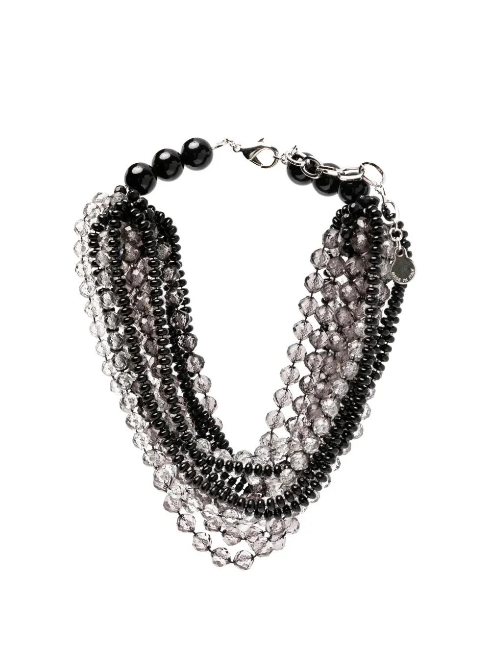 Necklace Beaded "Basalt Gray" - 1