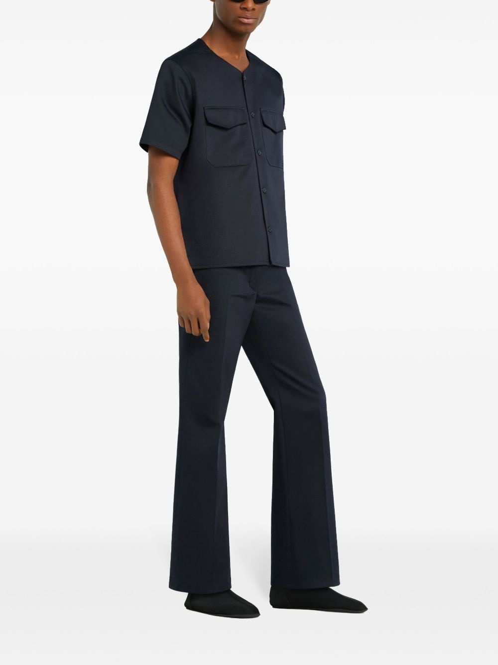 collarless shirt - 3