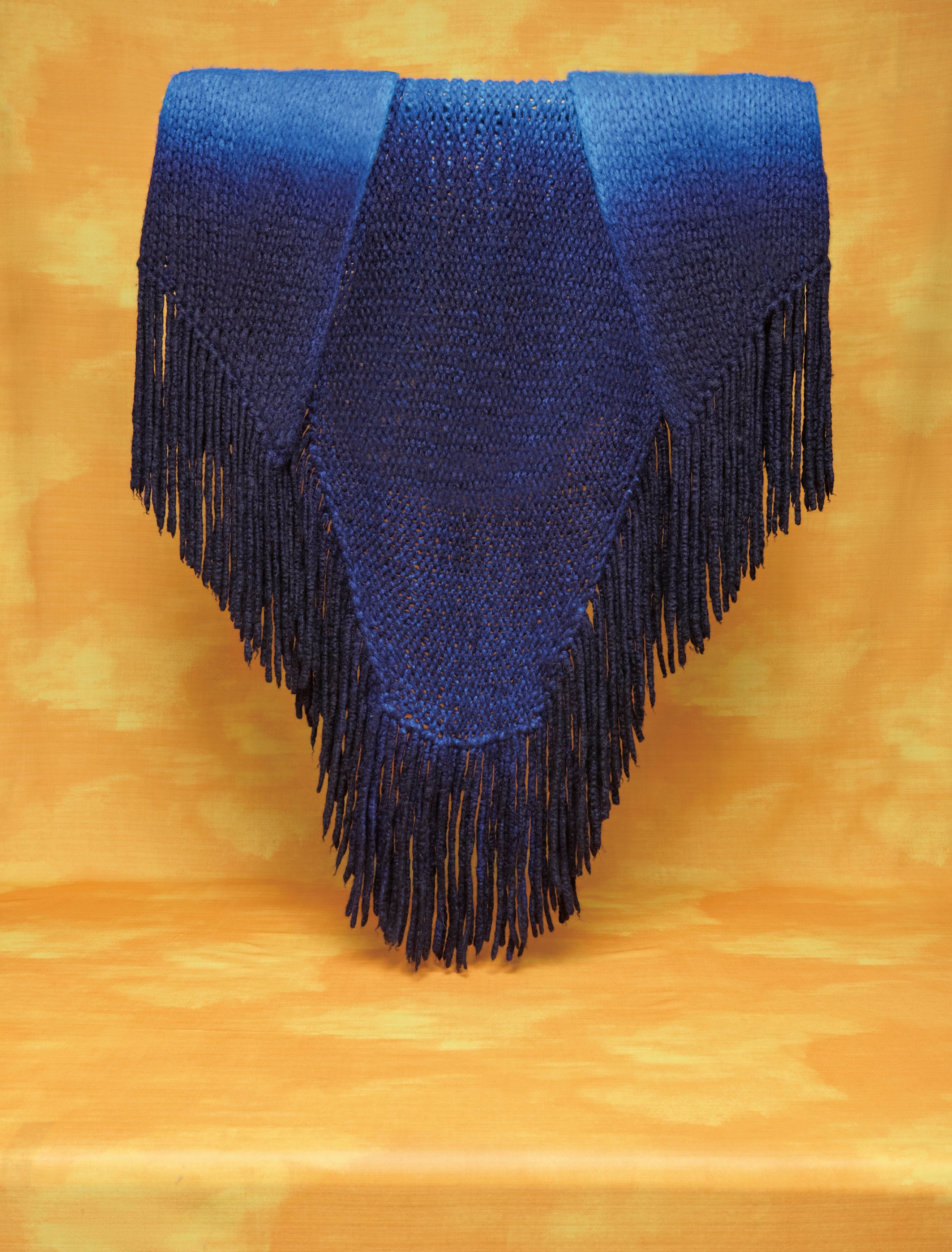 Lauren Knit Wrap in Dip Dye Sky Blue Welfat Cashmere - 2