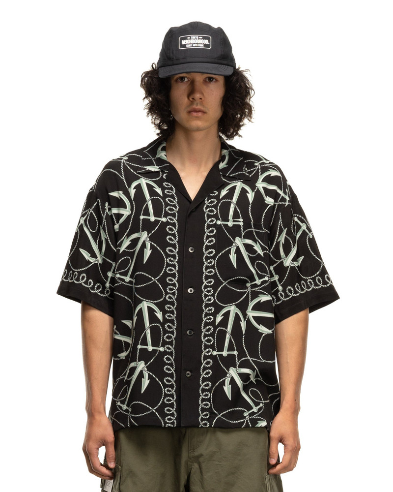Anchor Hawaiian Shirt SS Black 4