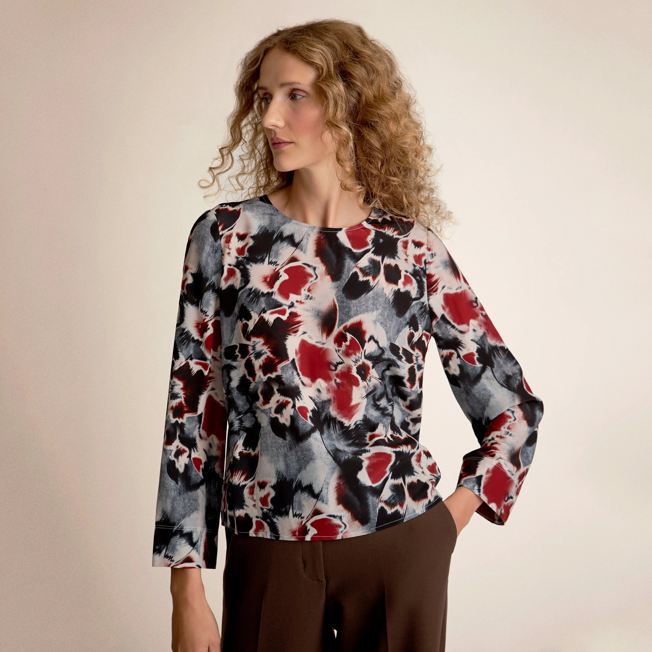 Jules Effortless Blouse - Printed Washable Silk - 1