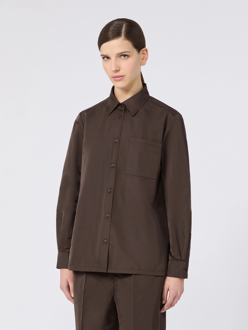 ENTRATA Silk-blend radzimir shirt - DARK BROWN 3