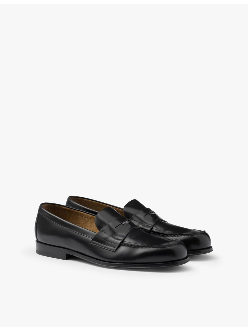 Logo-badge slip-on leather loafers - 4