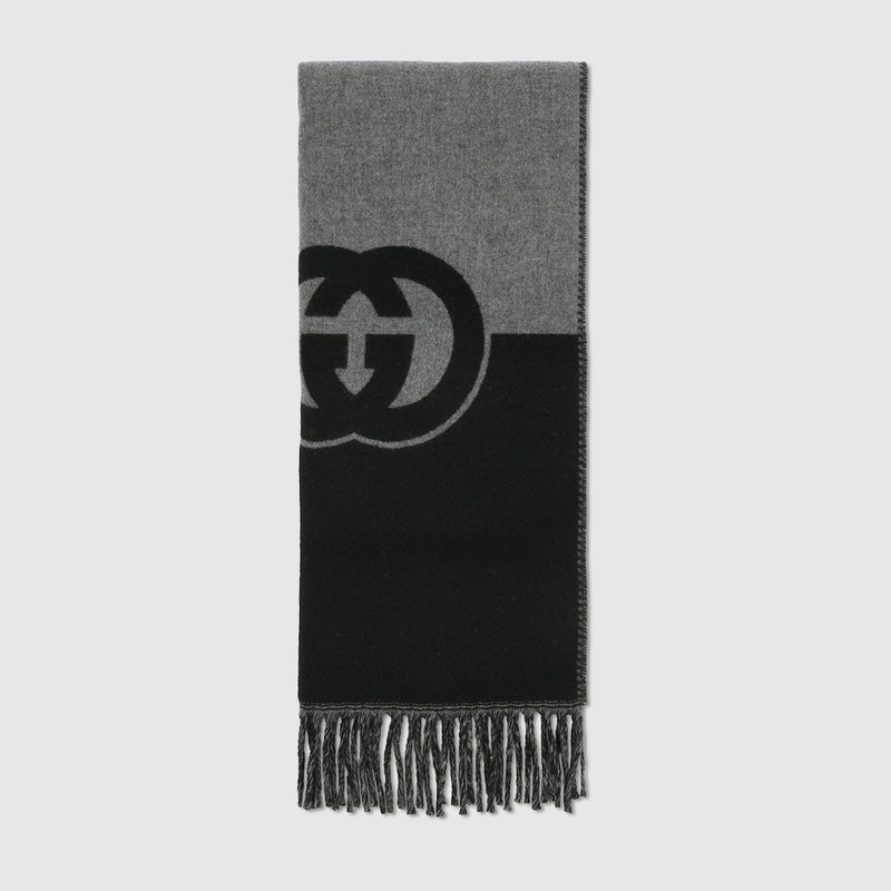 Wool cashmere scarf with Interlocking G 1