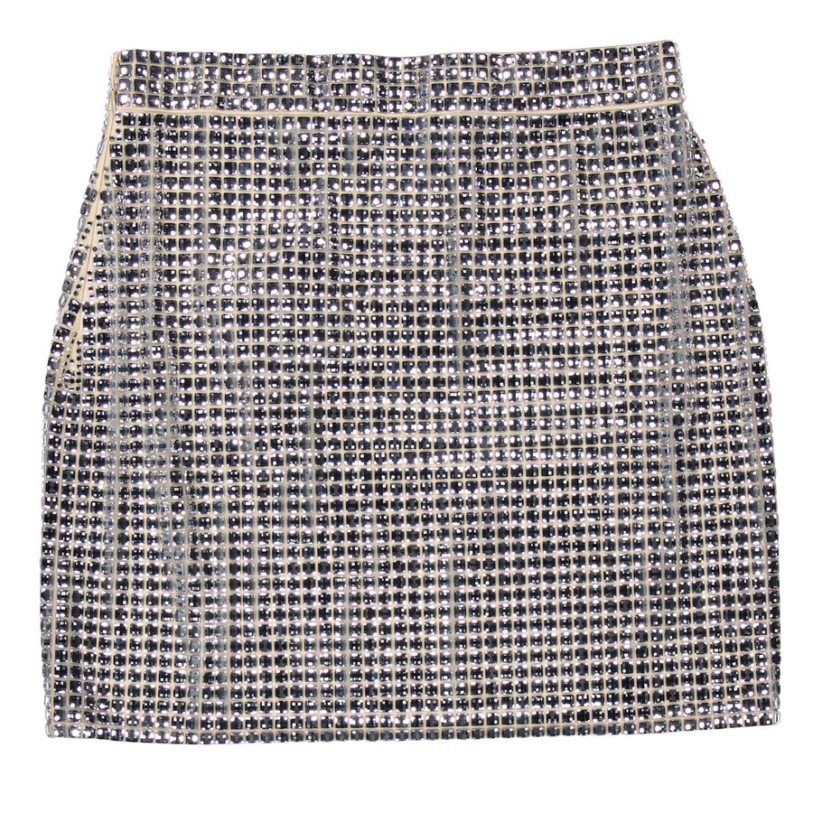 Burberry Ladies Pale Biscuit Crystal-Embellished Mini Skirt - 2