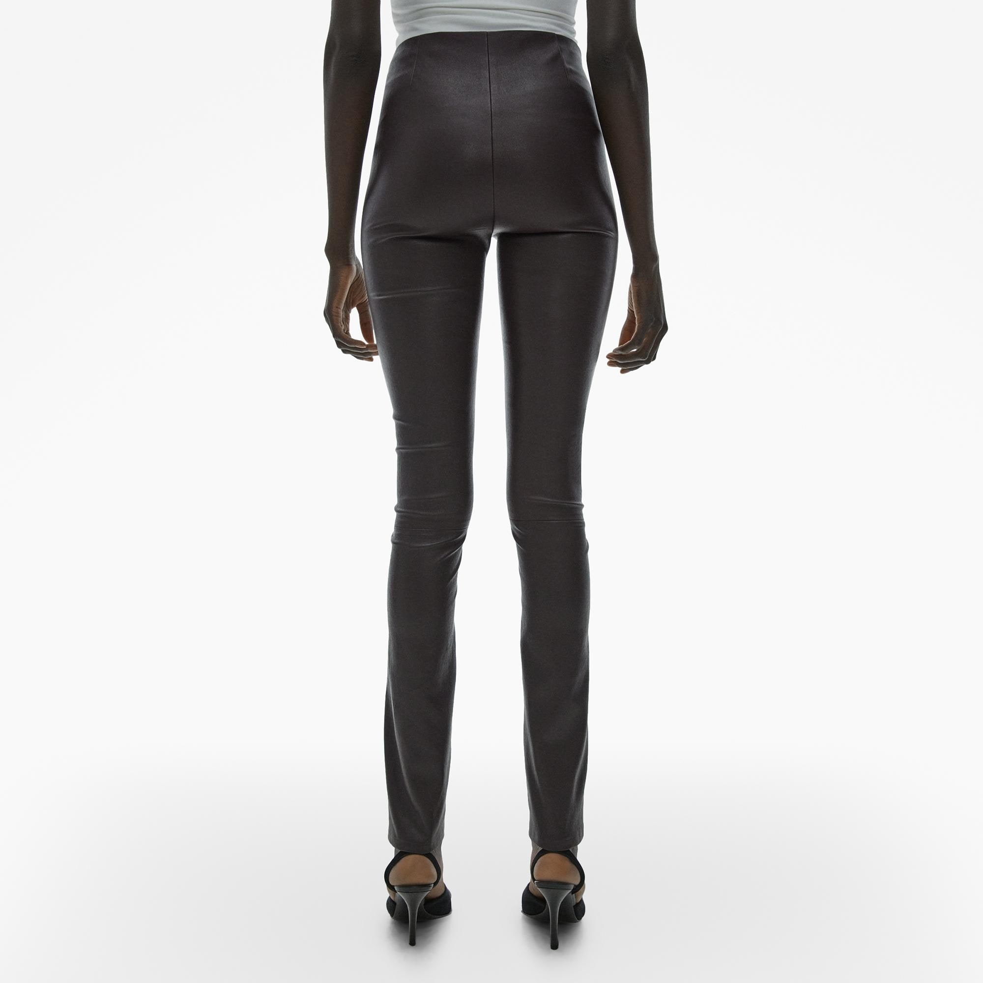 LEATHER ZIP SKINNY PANT - 4