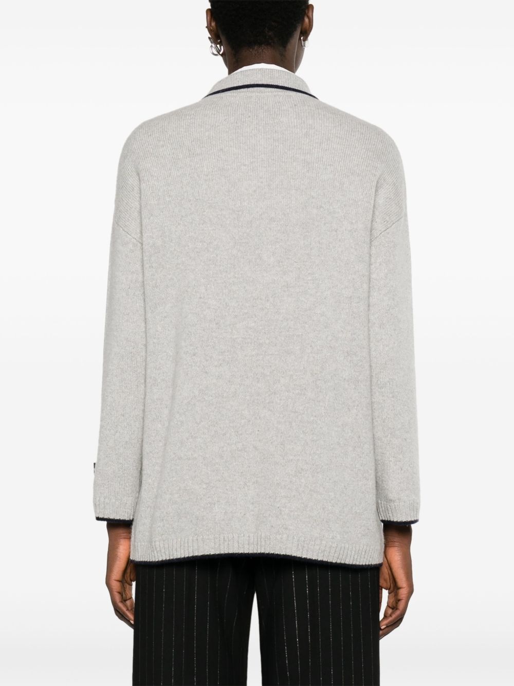 logo-embroidered cashmere jumper - 4