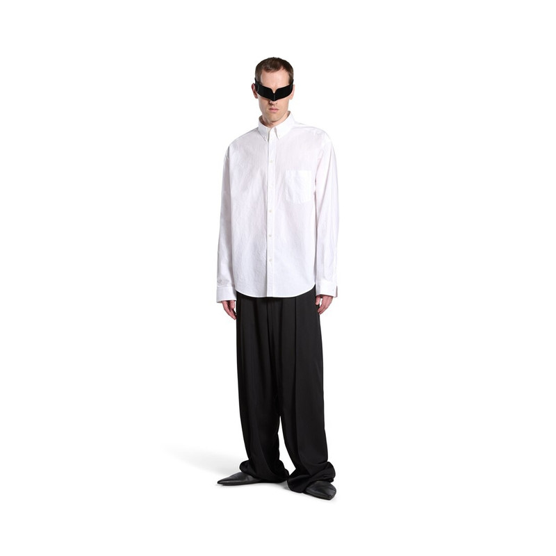 BALENCIAGA Men's Political Stencil Shirt Large Fit in White outlook