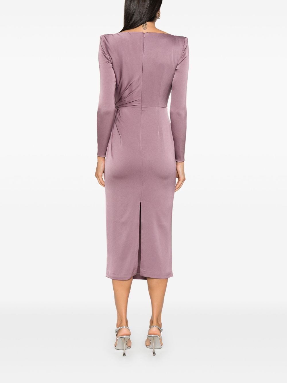 twist-detail satin midi dress - 4