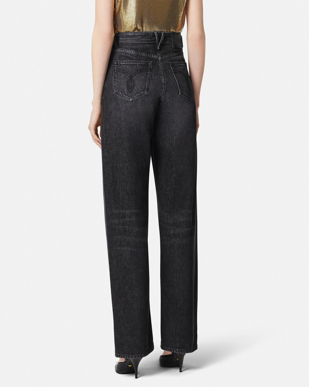 Metal Mesh Regular-Fit Jeans - 5