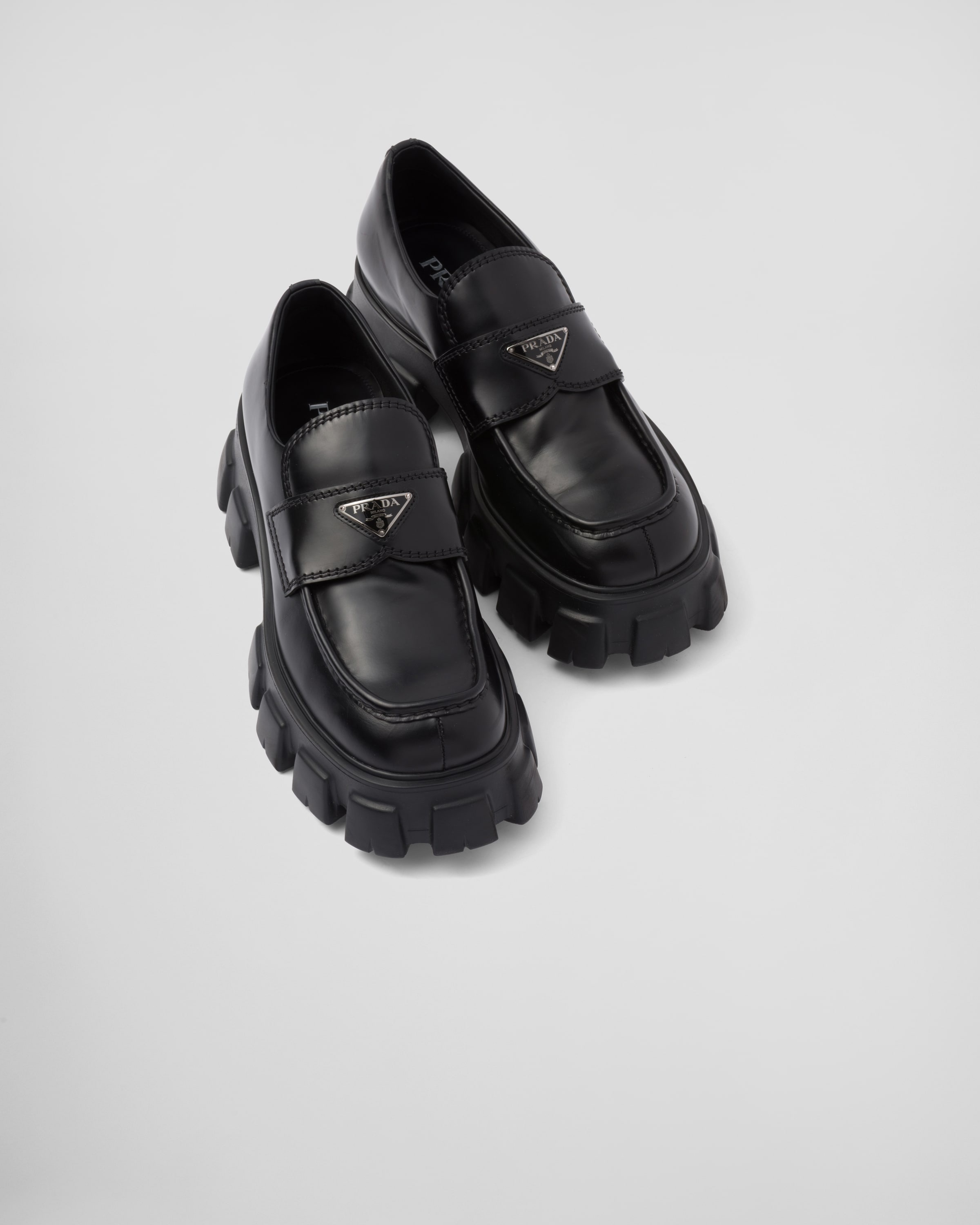Monolith brushed leather loafers - 3