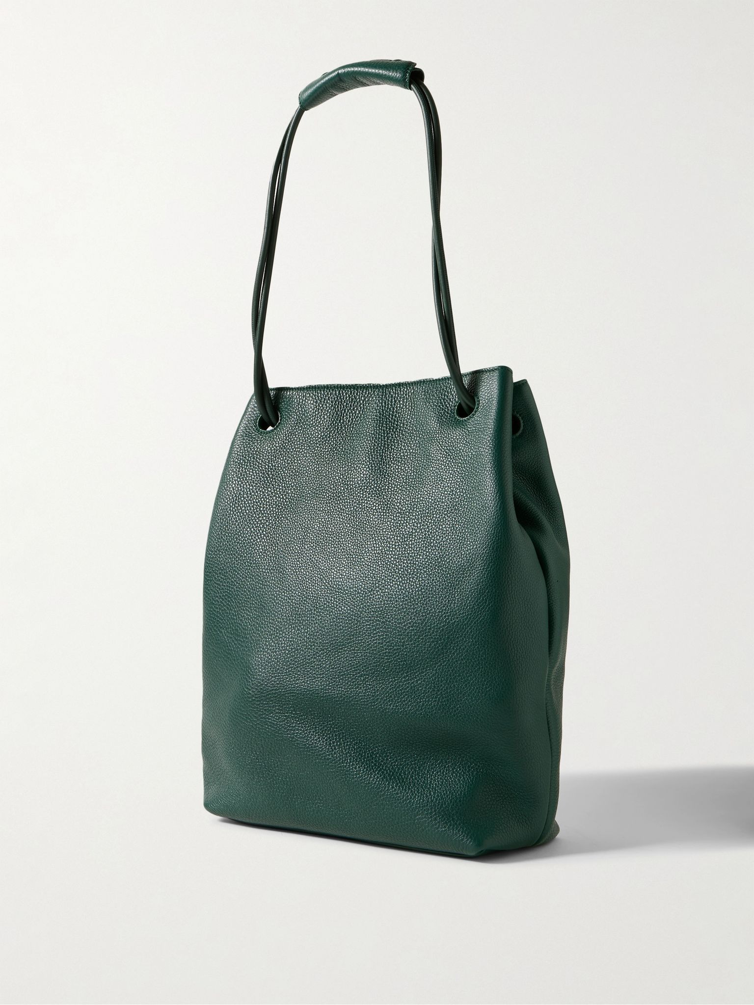 Pebble Full-Grain Leather Tote Bag Green - 3