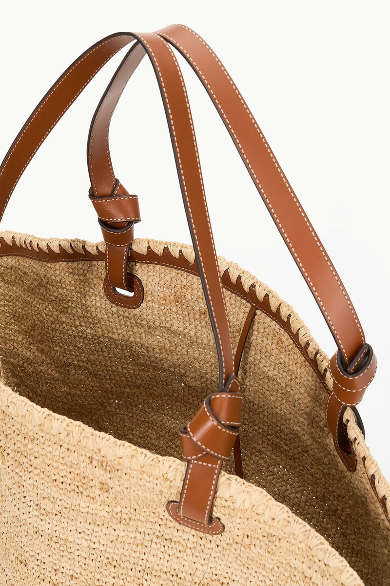 STAUD SQUILLO RAFFIA TOTE NATURAL TAN 6