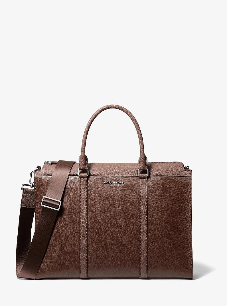 Cooper Pebbled Leather and Signature Logo Briefcase - 1