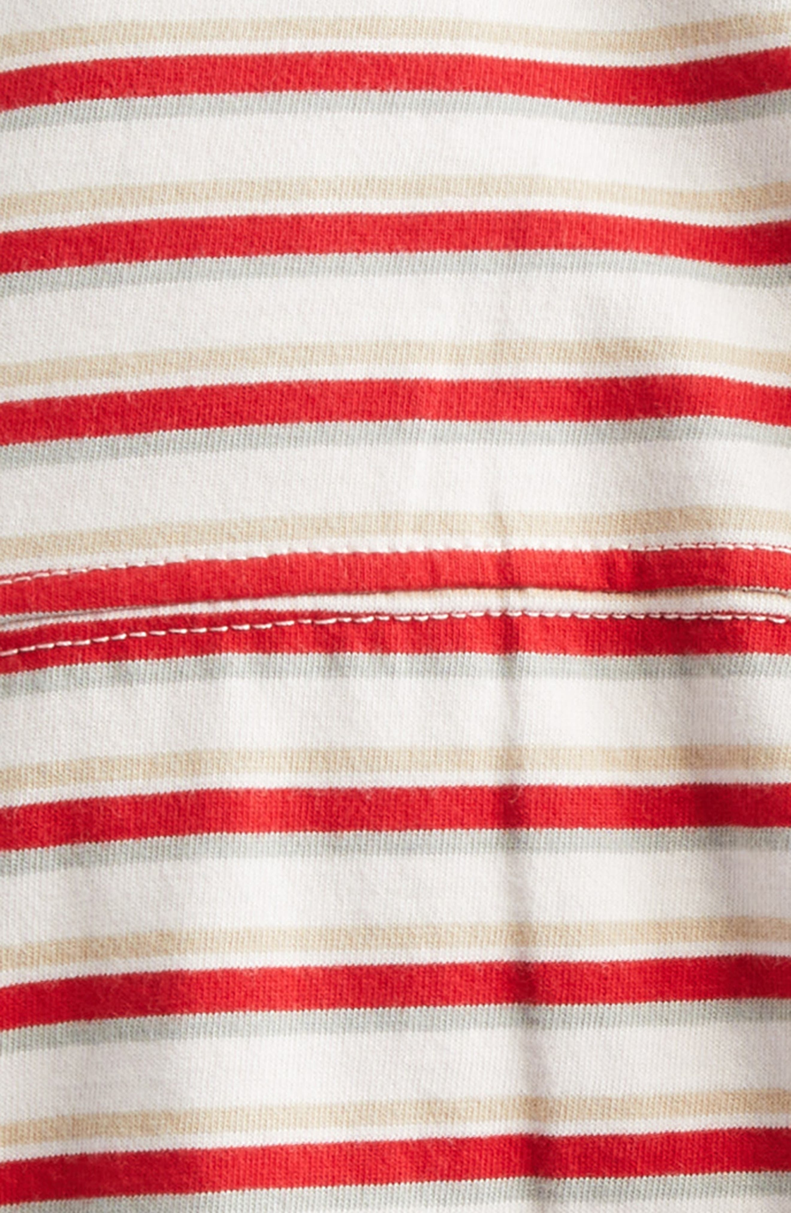 Golden Goose Journey Stripe Slim Fit Cotton Polo in Papyrus/Haute Red at Nordstrom - 7