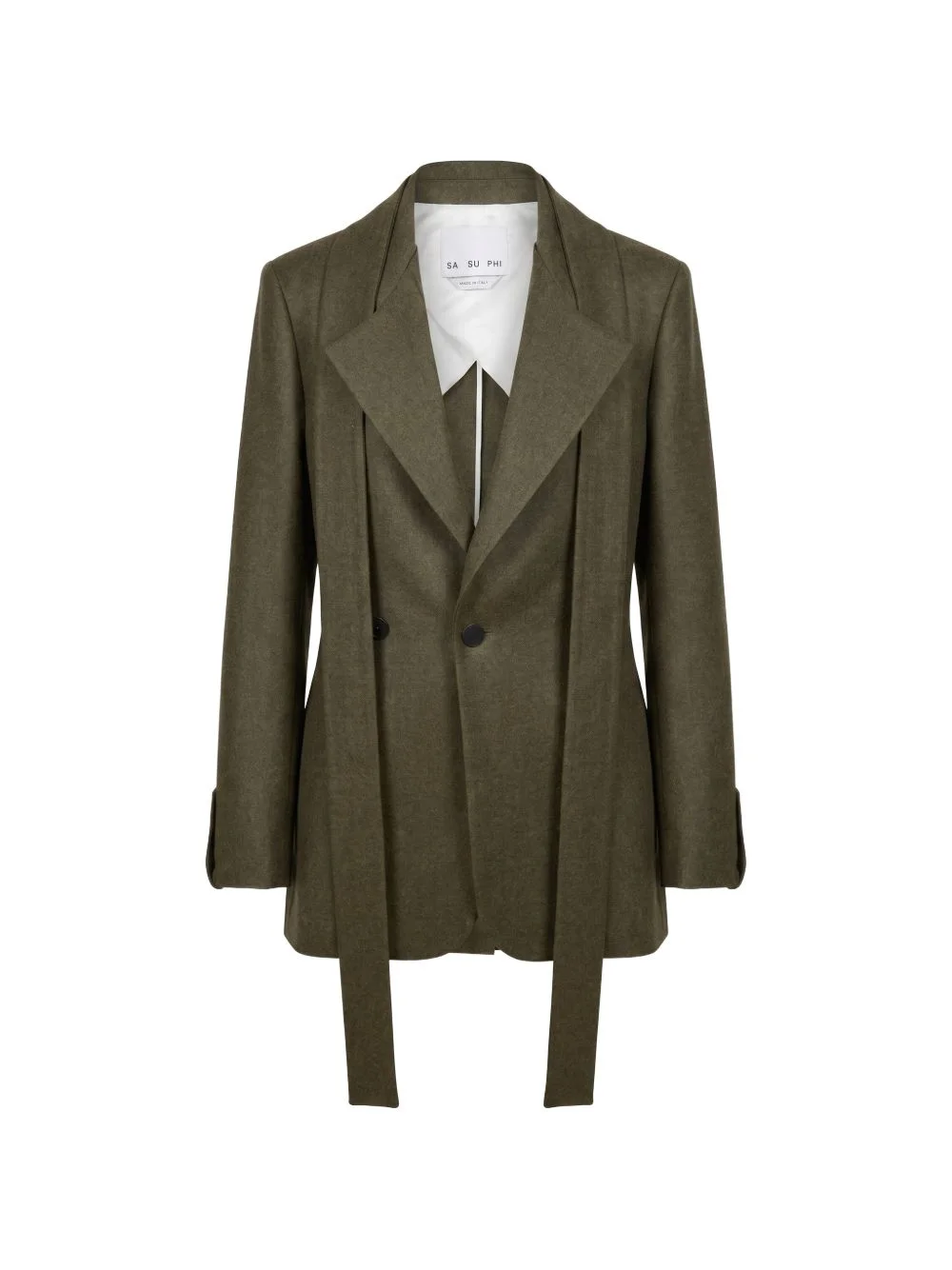 scarf-detail wool blazer - 1