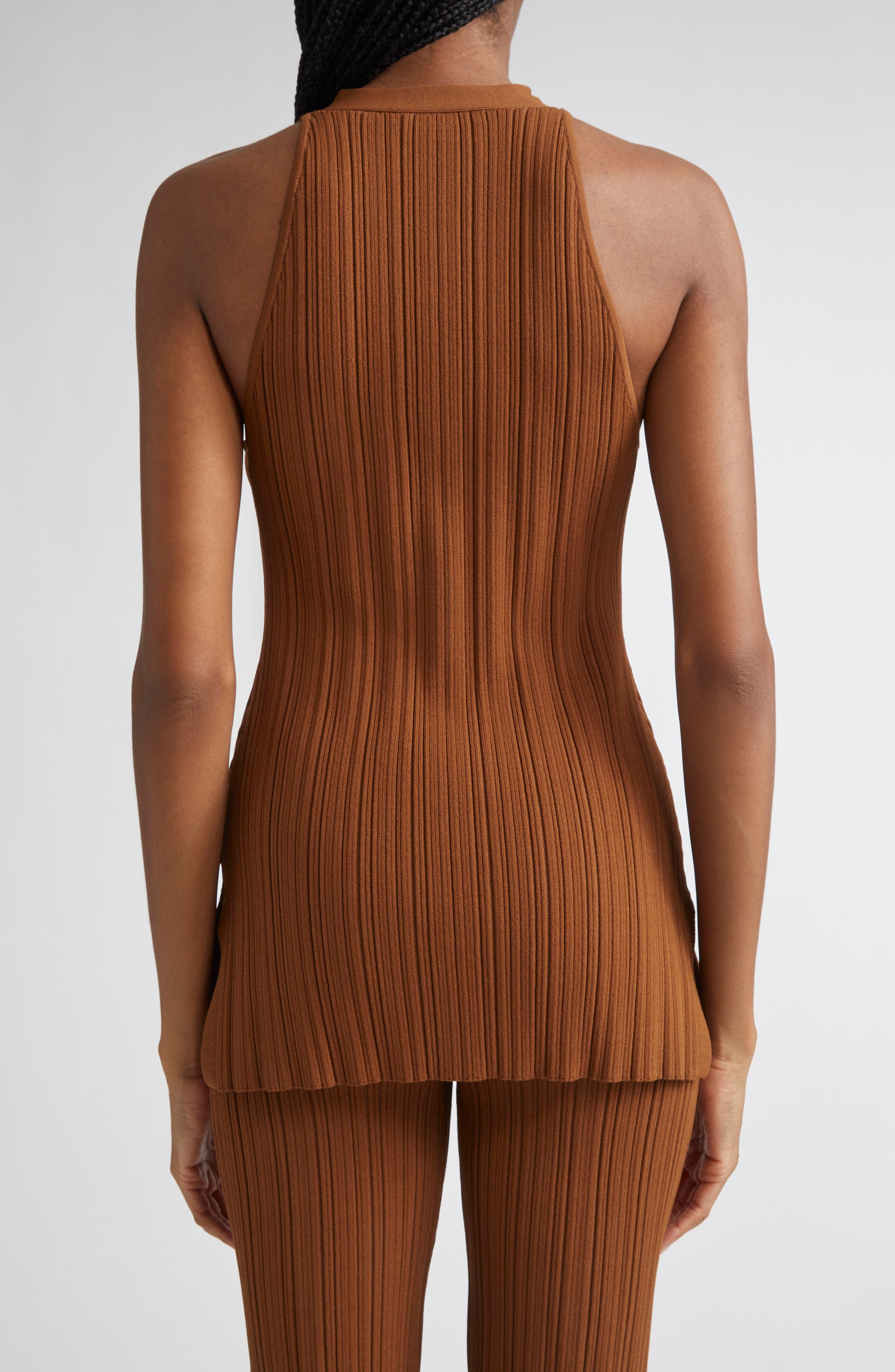 Veronica Beard Dax Variegate Rib Sweater Vest in Dark Whisky at Nordstrom - 3