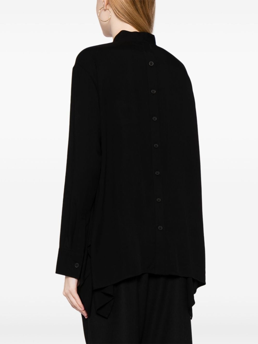 button-up band-collar shirt - 4