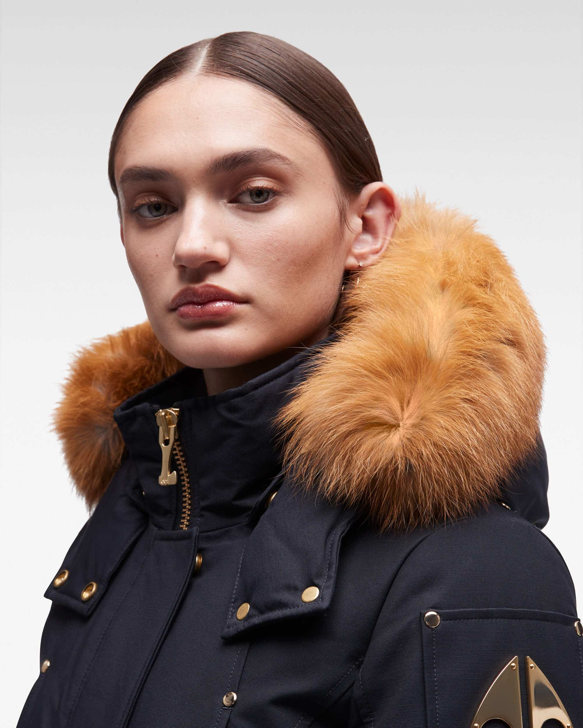 MOOSE KNUCKLES GOLD STIRLING PARKA FUR | REVERSIBLE