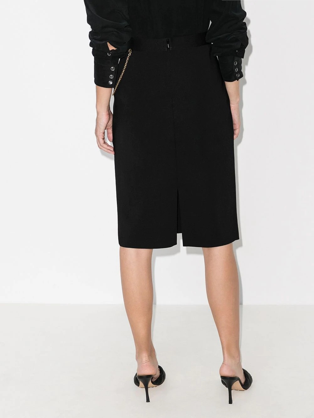 Cady chain-detail pencil skirt - 3