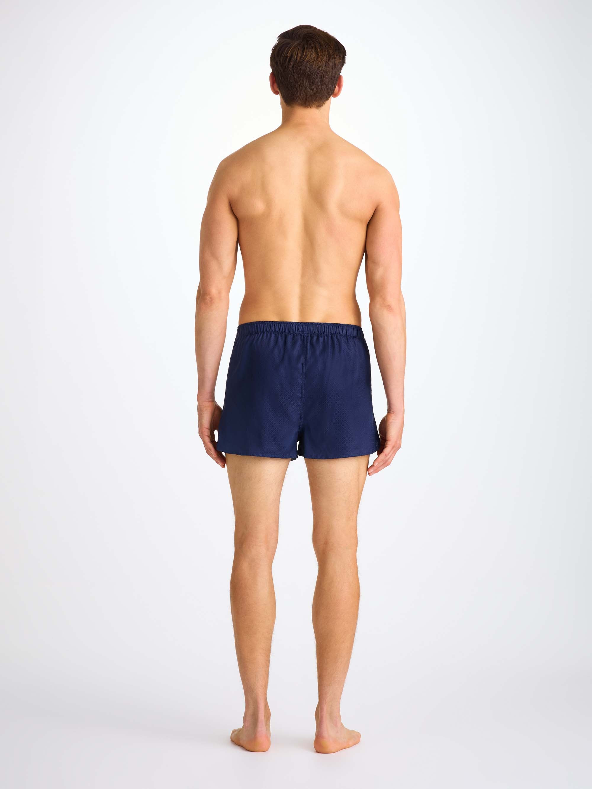 Men's Modern Fit Boxers Lombard 6 Cotton Jacquard Navy - 5