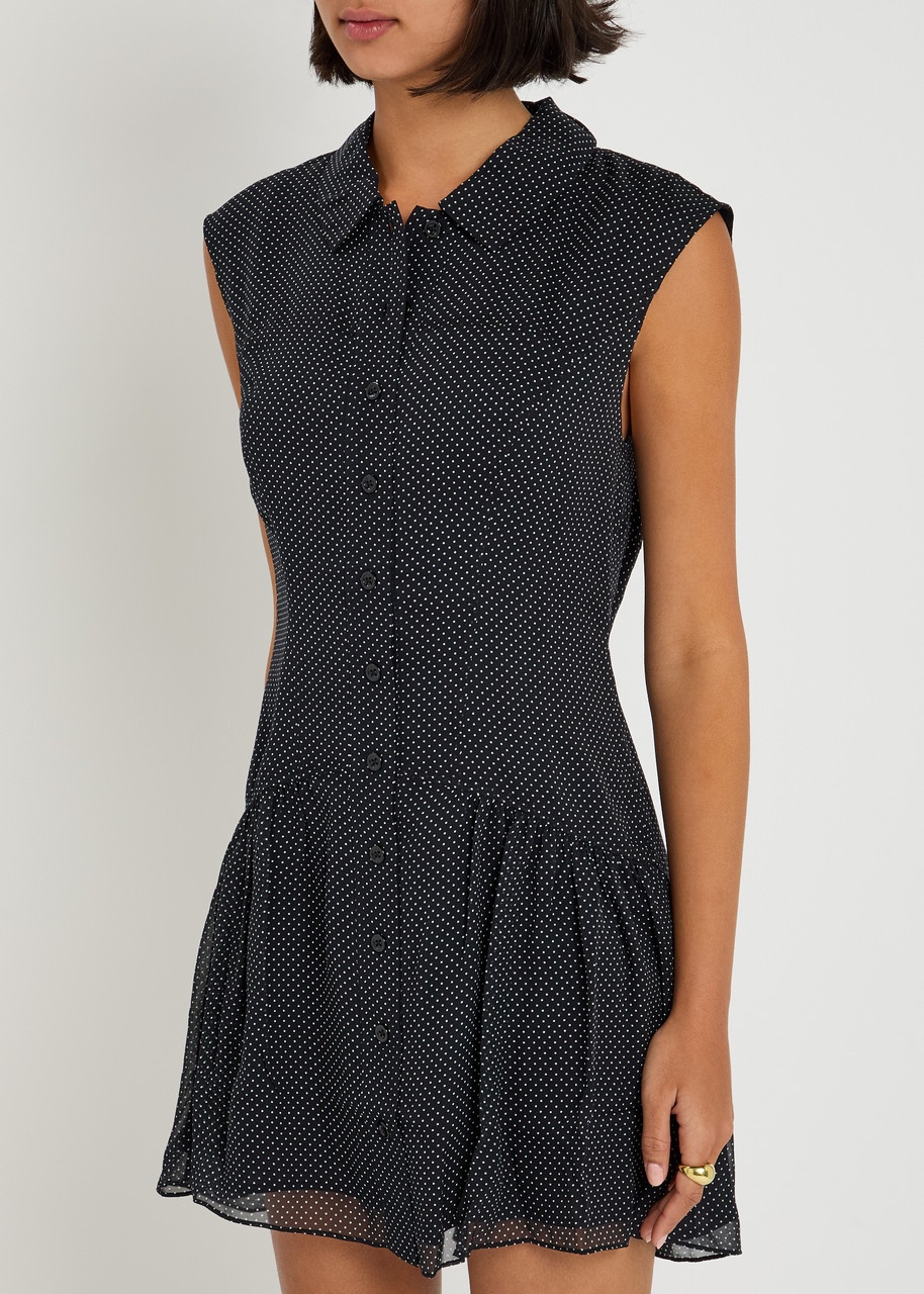 Frame Polka-dot Silk-chiffon Mini Dress - 2