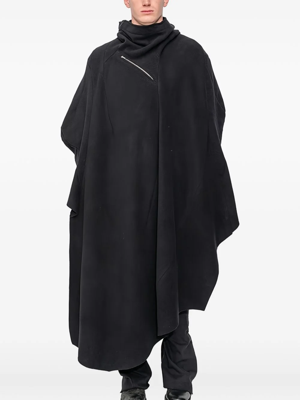 Distortion hooded poncho - 1