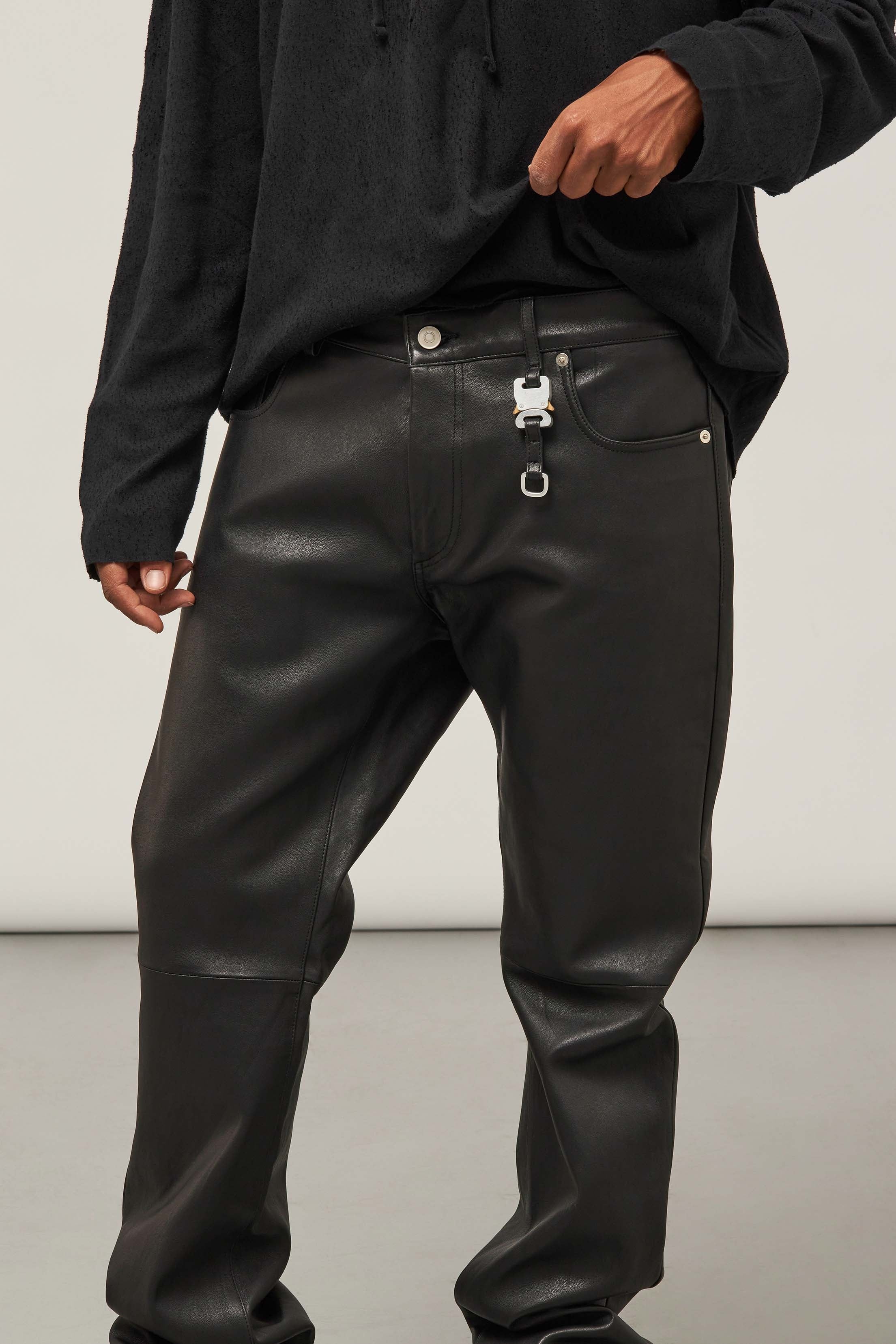 Straight-Leg Leather Trousers - 3