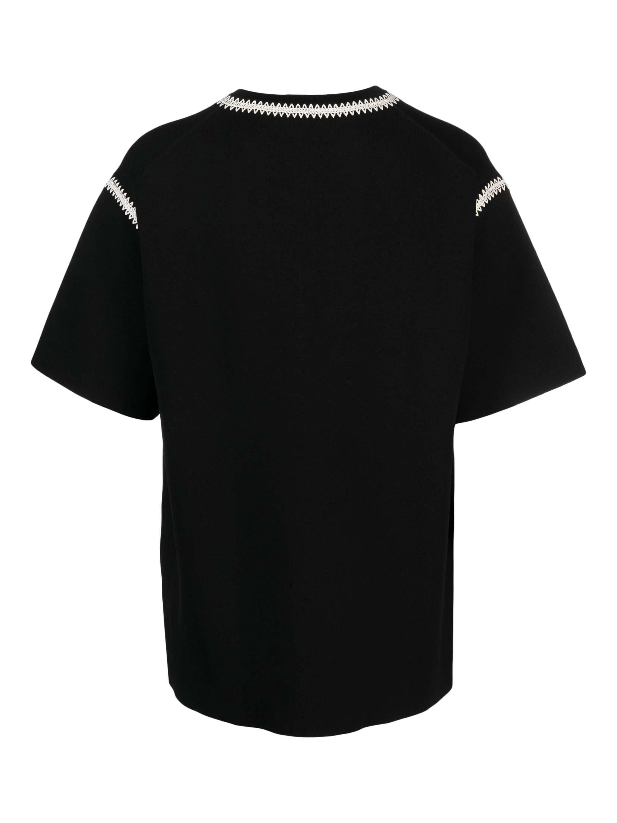 CROCHET-TRIM CREW-NECK T-SHIRT - 2