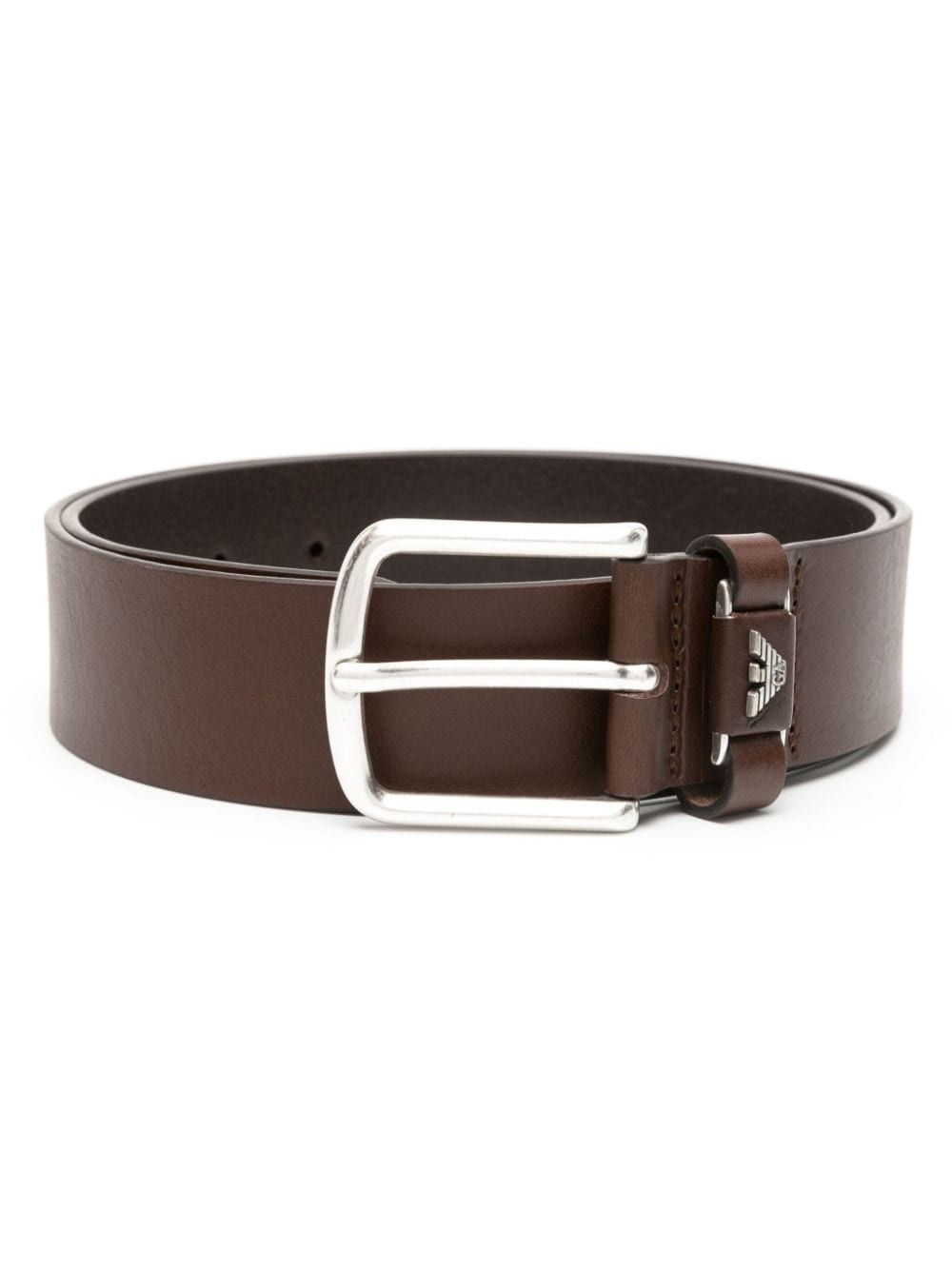 logo-plaque leather belt - 1