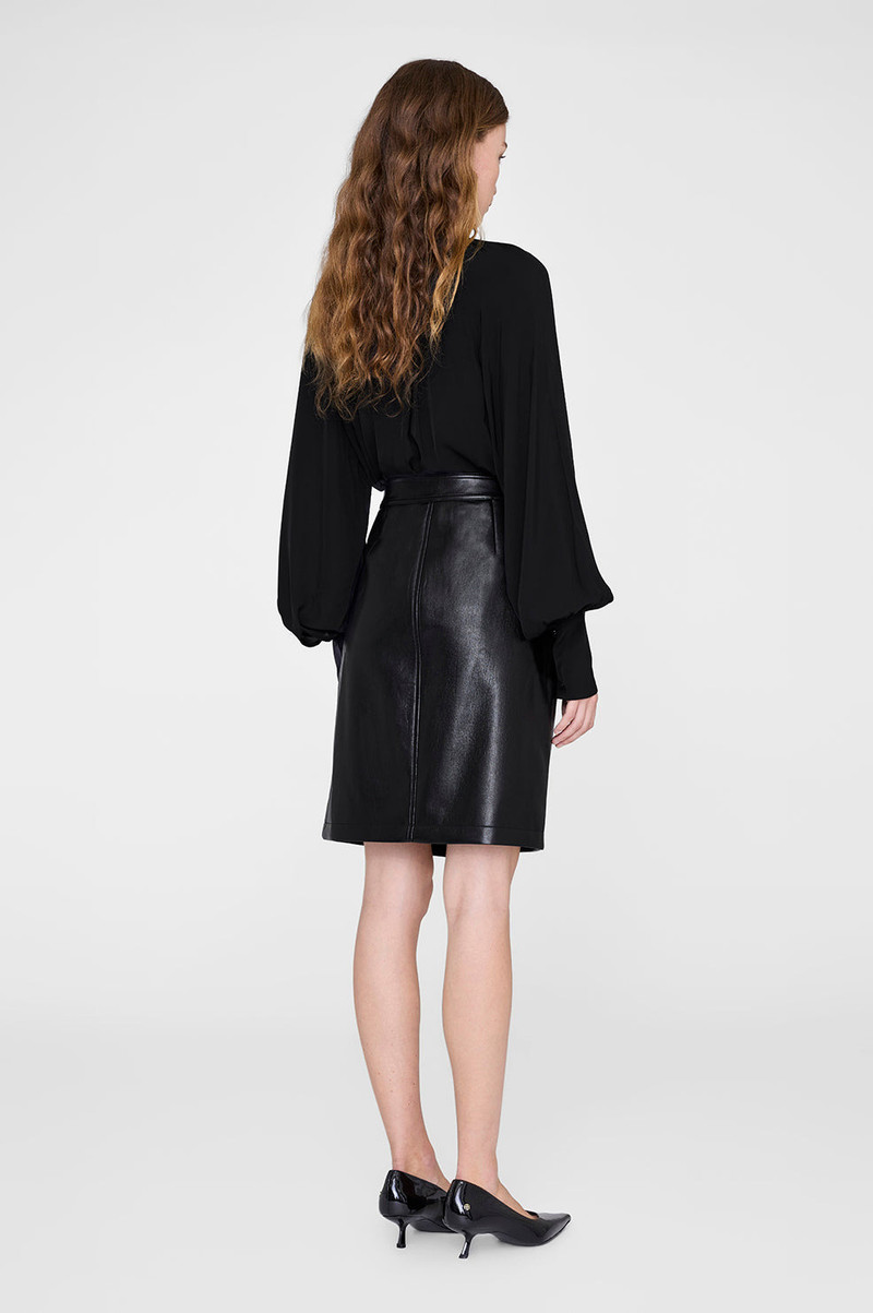 Alanis Skirt - Black Recycled Leather 3