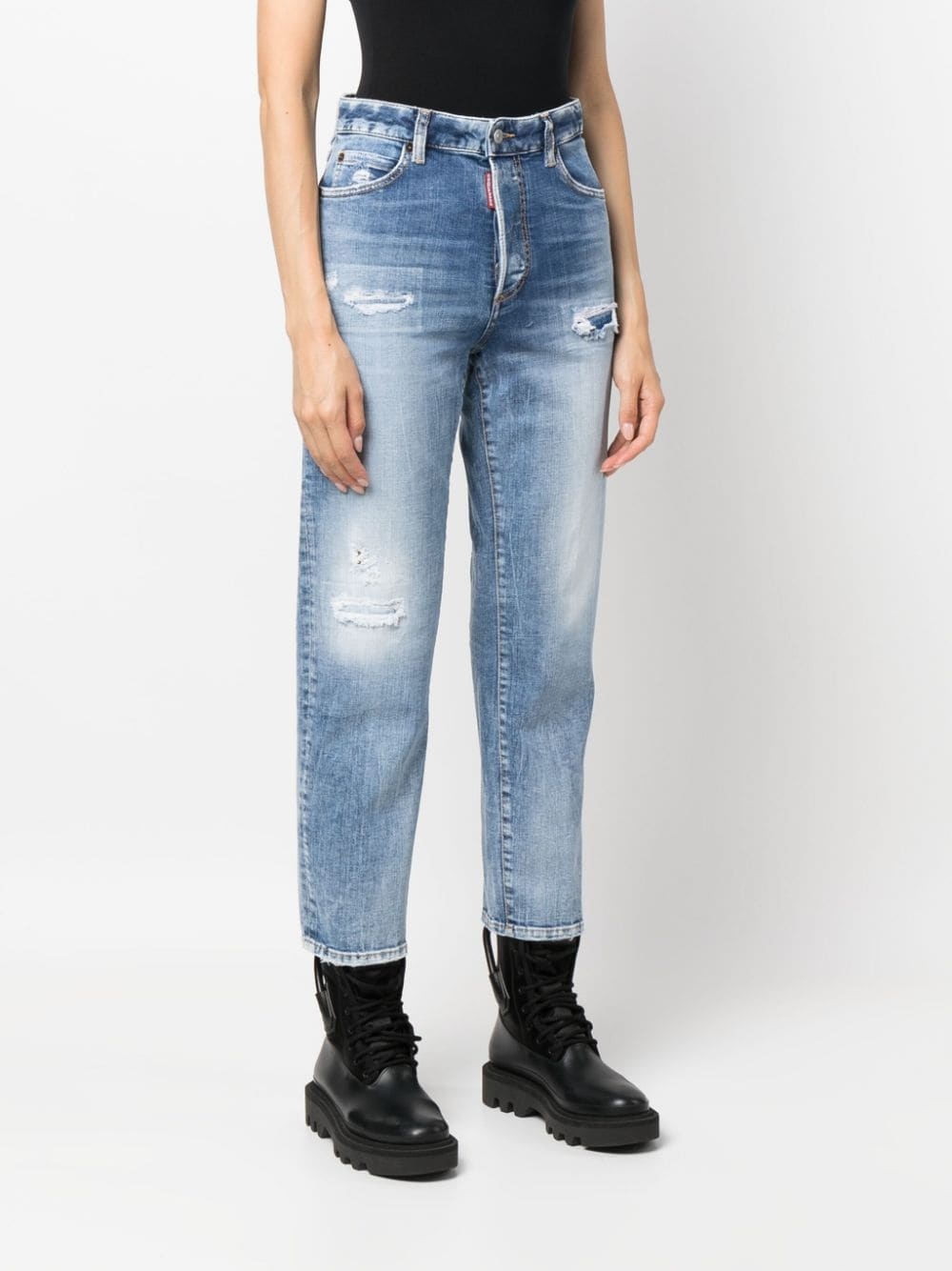 high-rise straight-leg jeans - 3