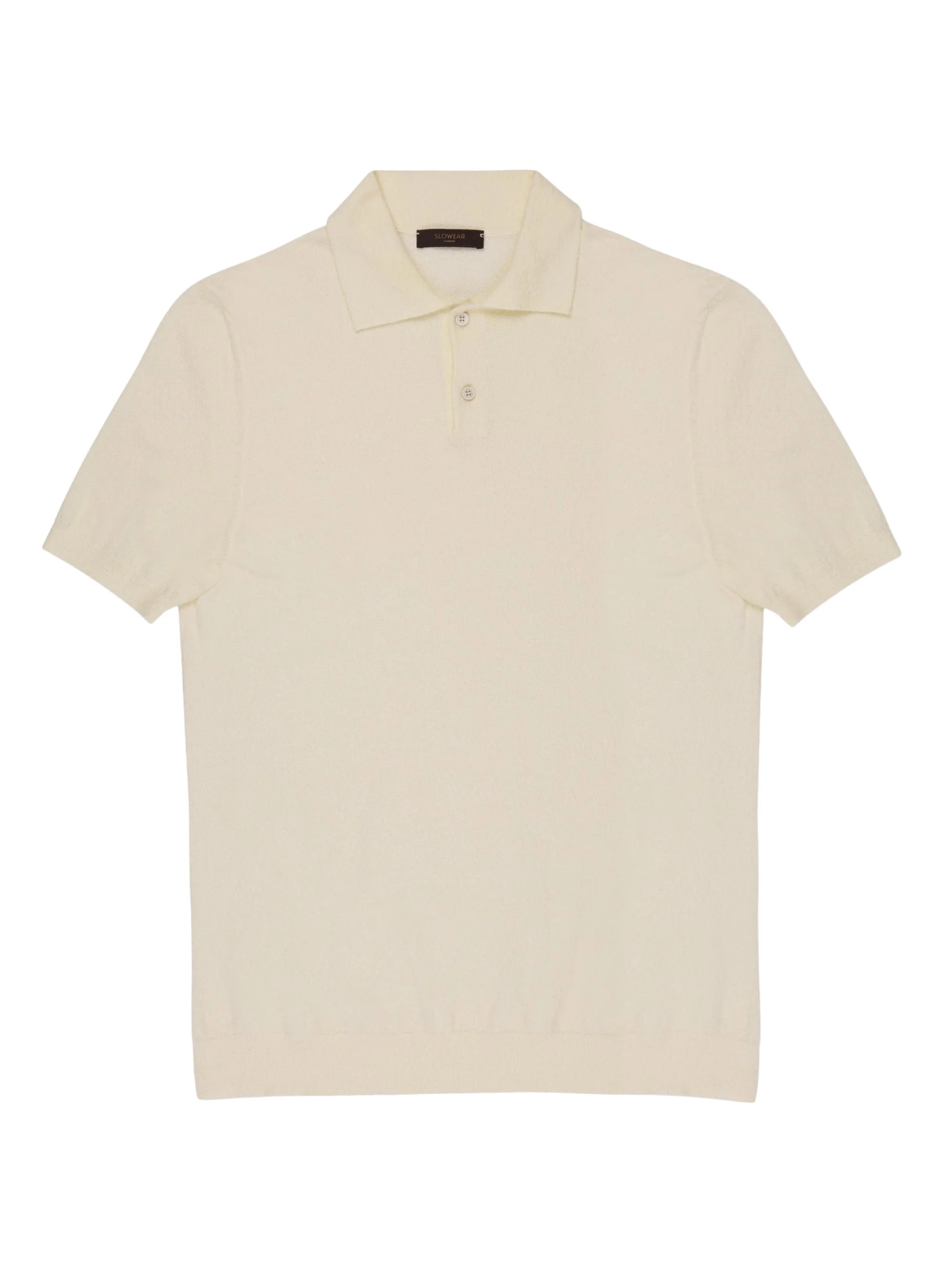 Men's Bouclé Short-Sleeve Polo Shirt - Natural - 1