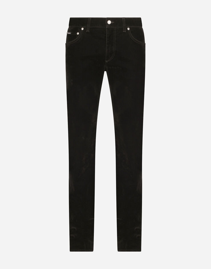 Slim-fit flocked black stretch jeans - 3
