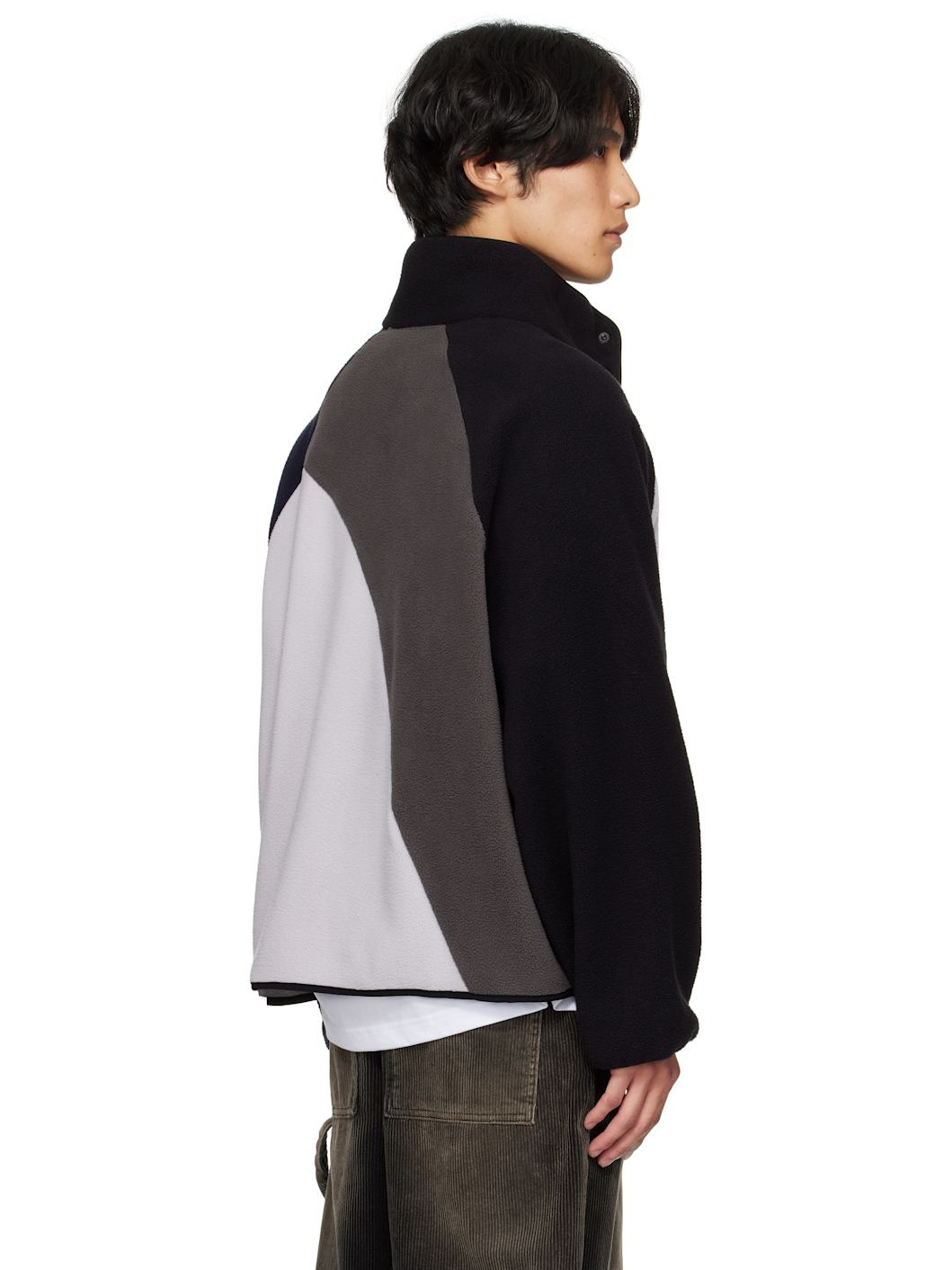 Multicolor Colorblock Fleece Jacket - 3