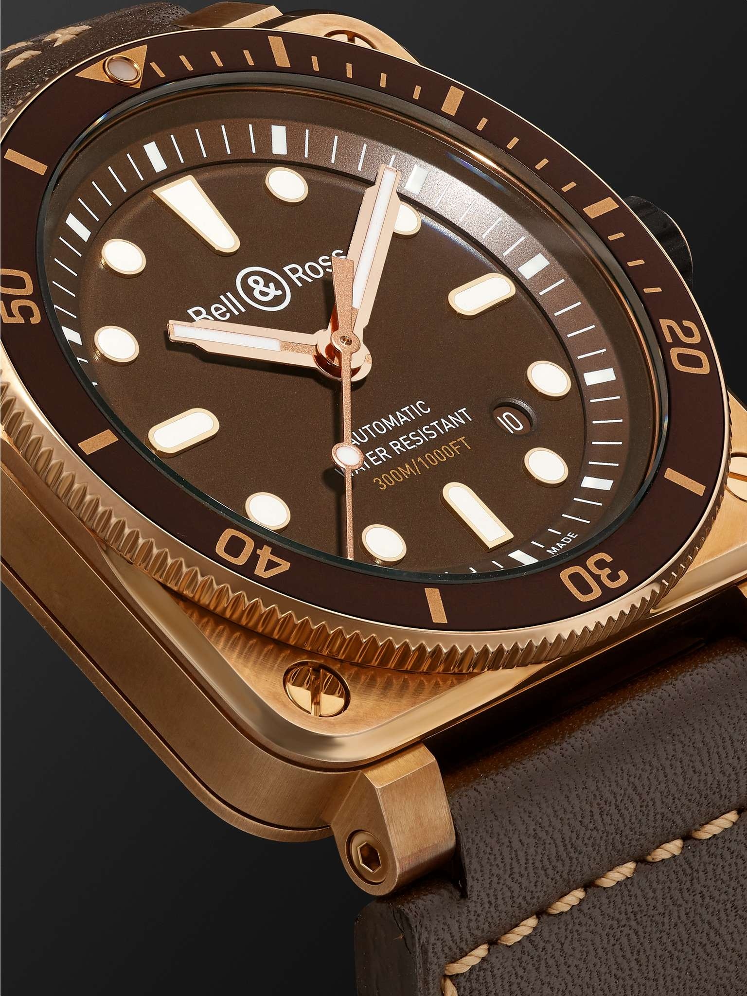 BR 03-92 Diver Limited Edition Automatic 42mm Bronze and Leather Watch, Ref.No R0392-D-BR-BR/SCA - 5