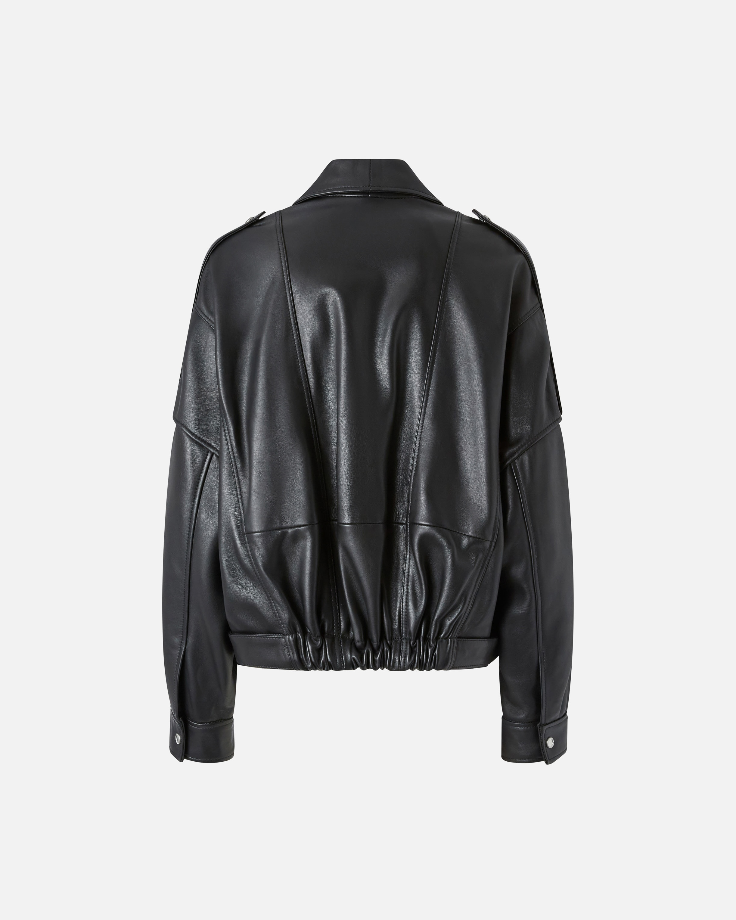 NAPPA LEATHER BIKER JACKET WITH BELT - 2
