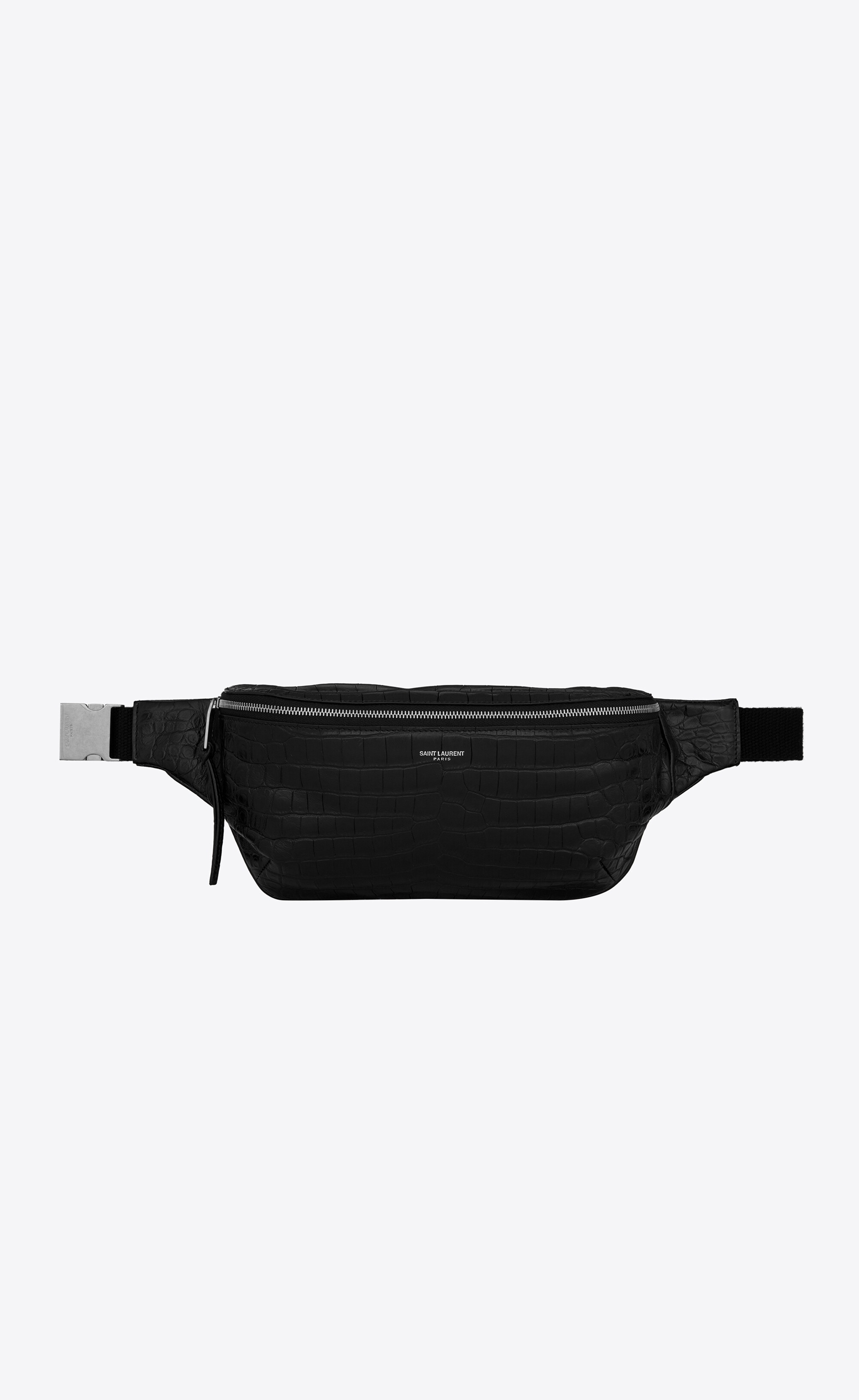 classic belt bag in crocodile-embossed leather - 1