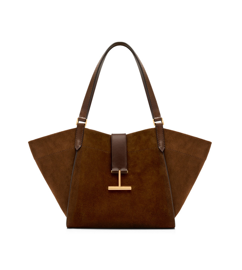 SUEDE AND LEATHER TARA MEDIUM TOTE 1