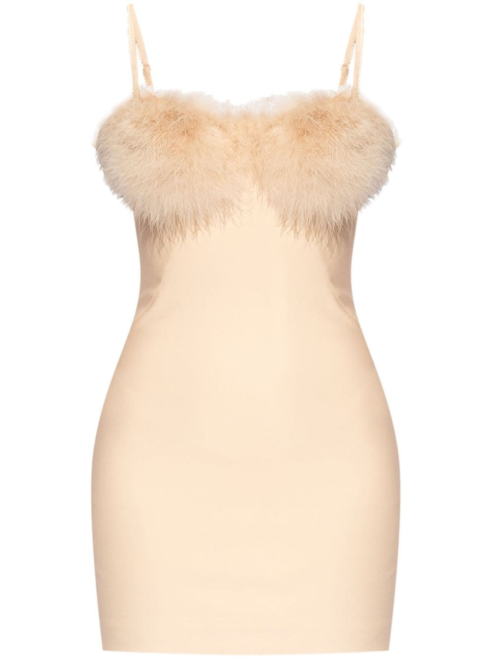 faux-fur detail mini dress - 1