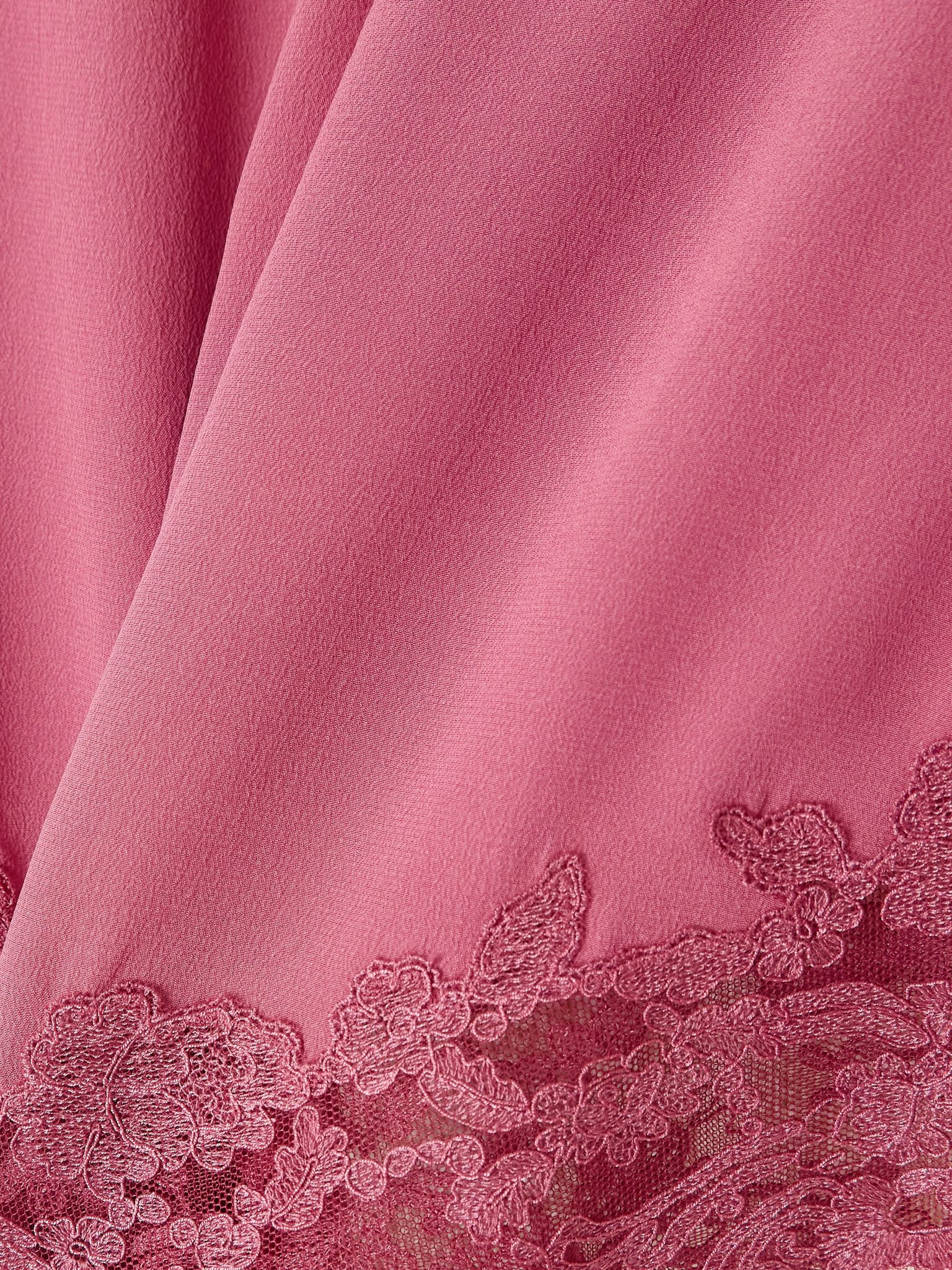 Lace-trimmed organic silk crepe de chine shorts Pink - 5
