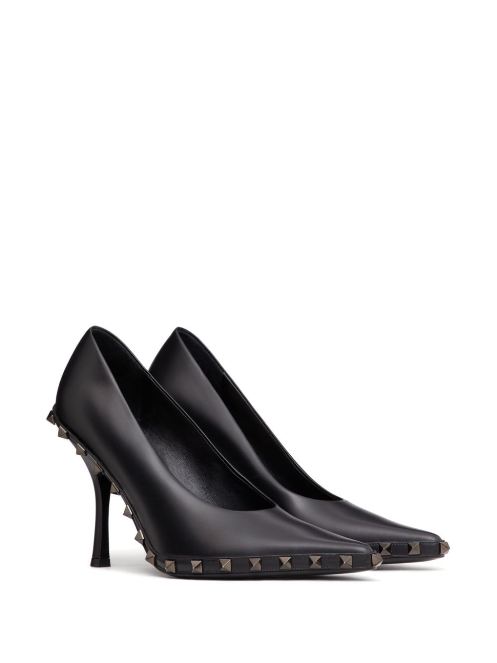 Rockstud 100mm leather pumps - 2