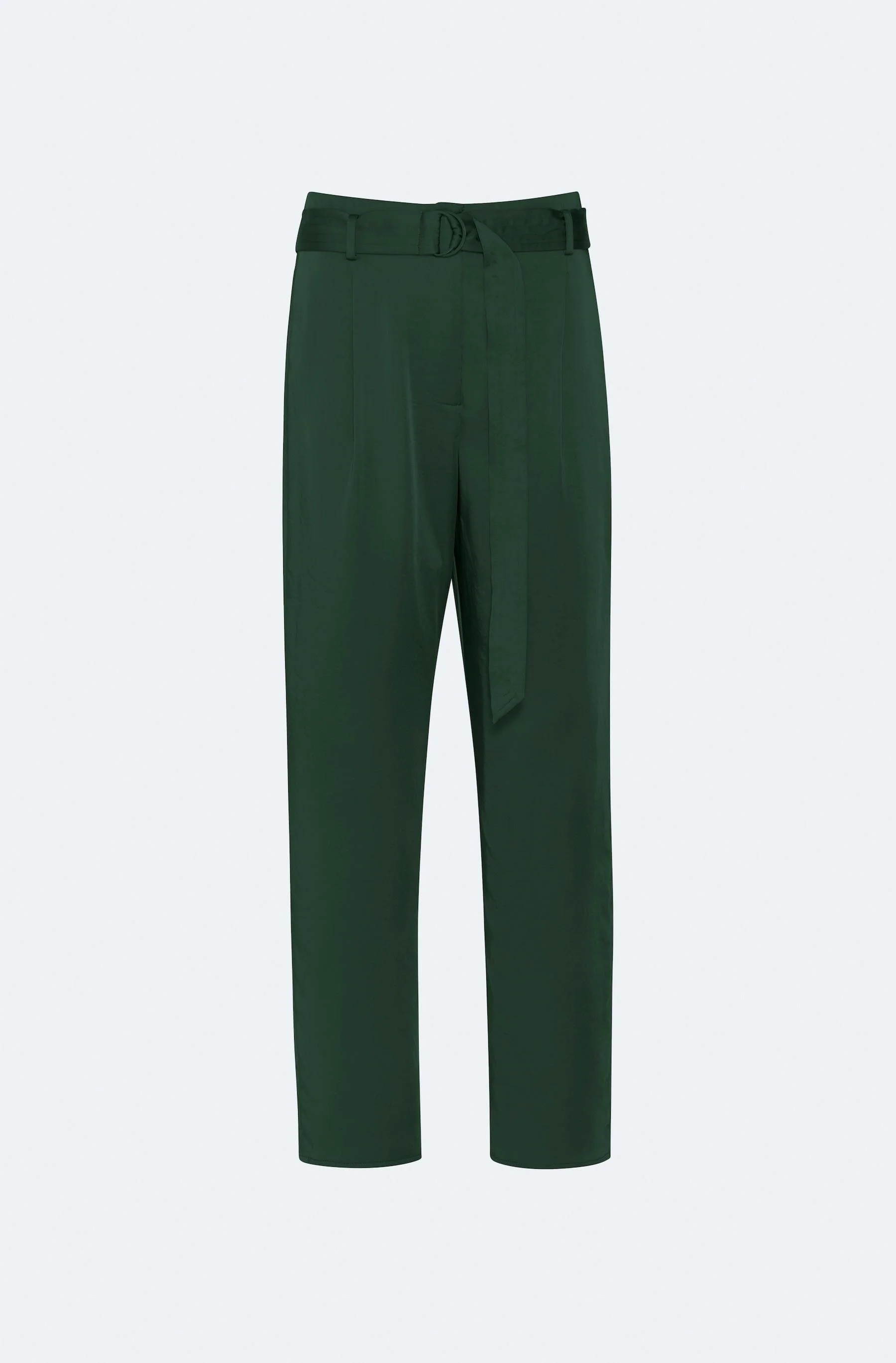 Satin Belted Cropped Pant - 1