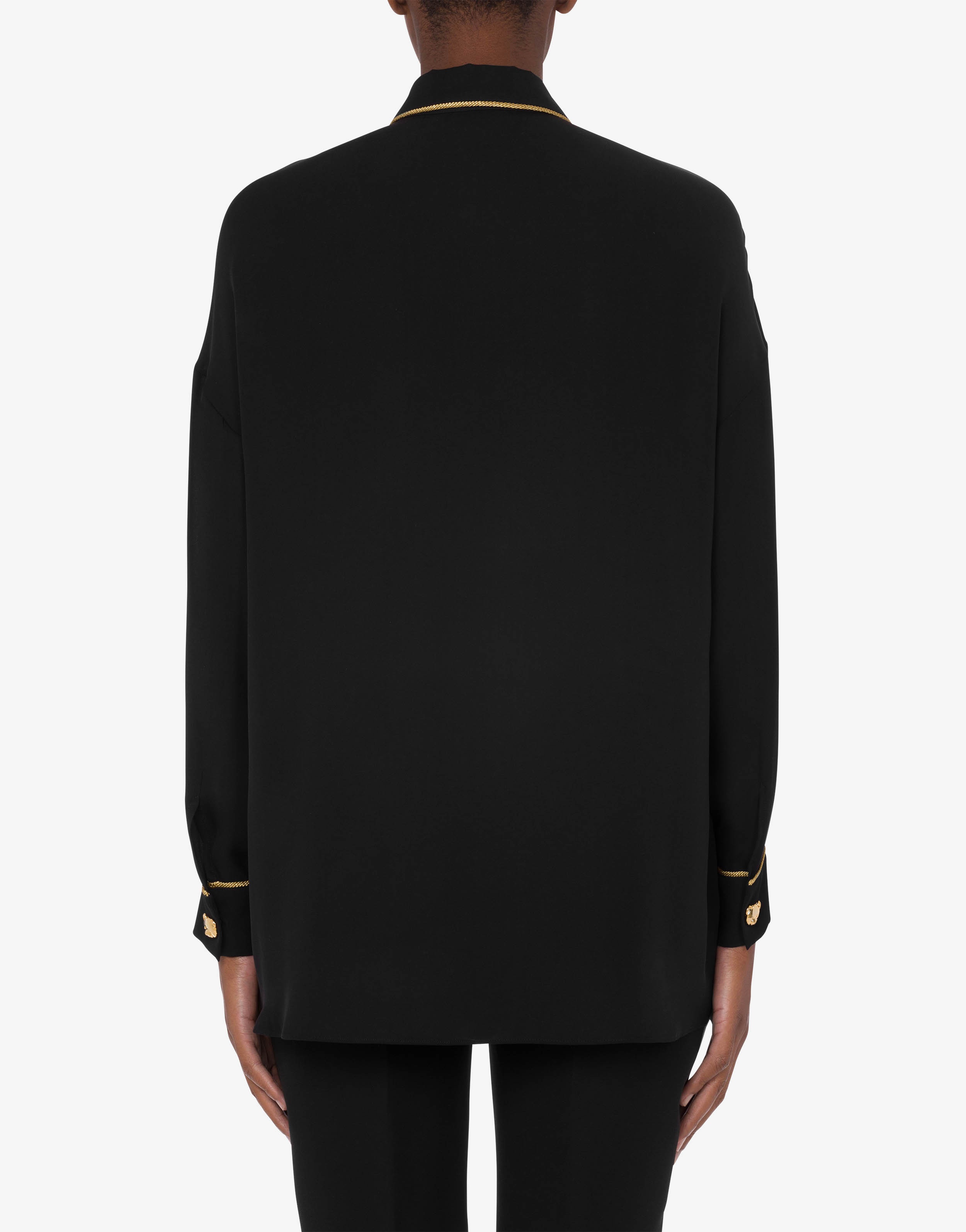 TEDDY BUTTONS SILK CHARMEUSE SHIRT - 3