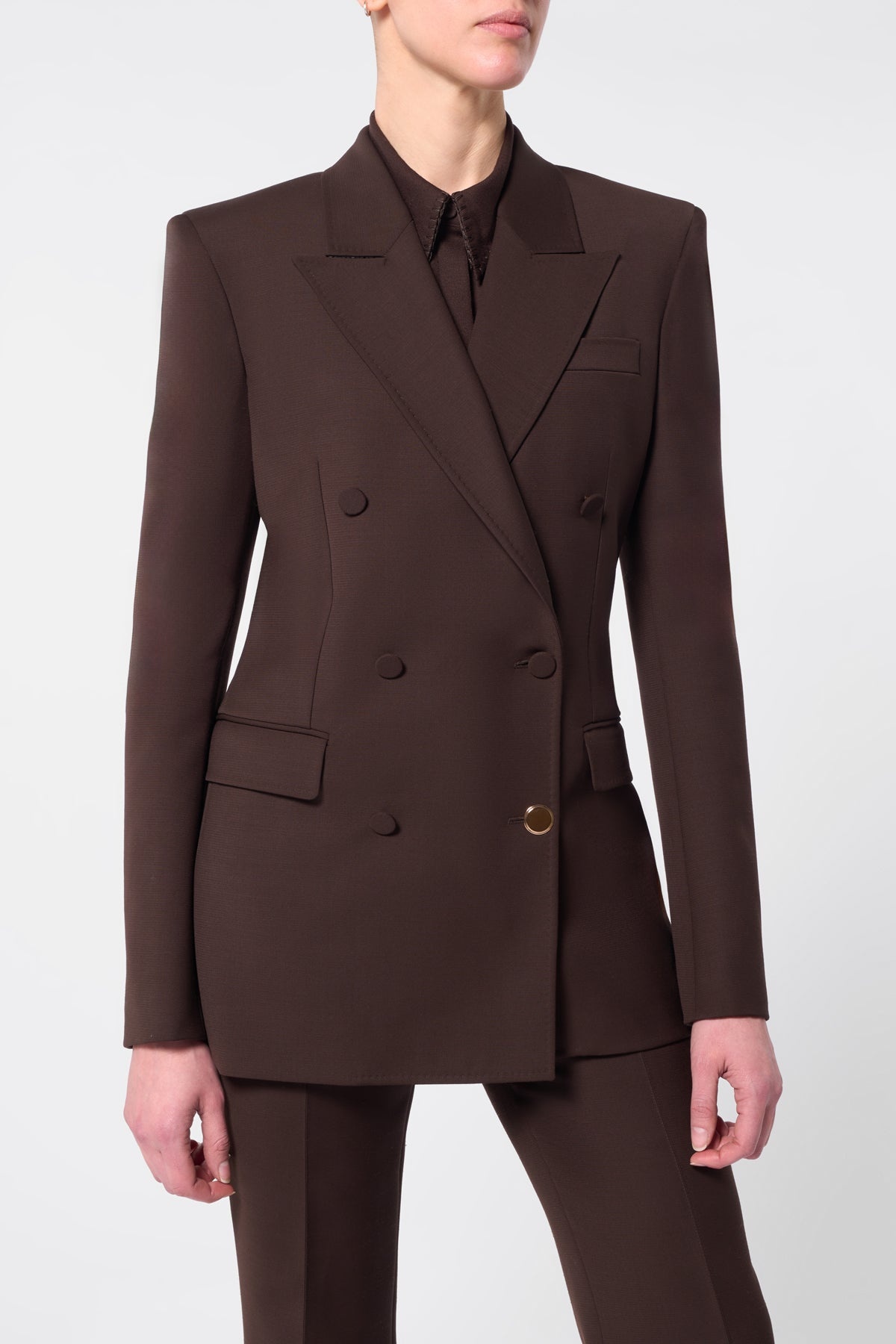 Gavin Blazer in Chocolate Sportswear Wool - 5