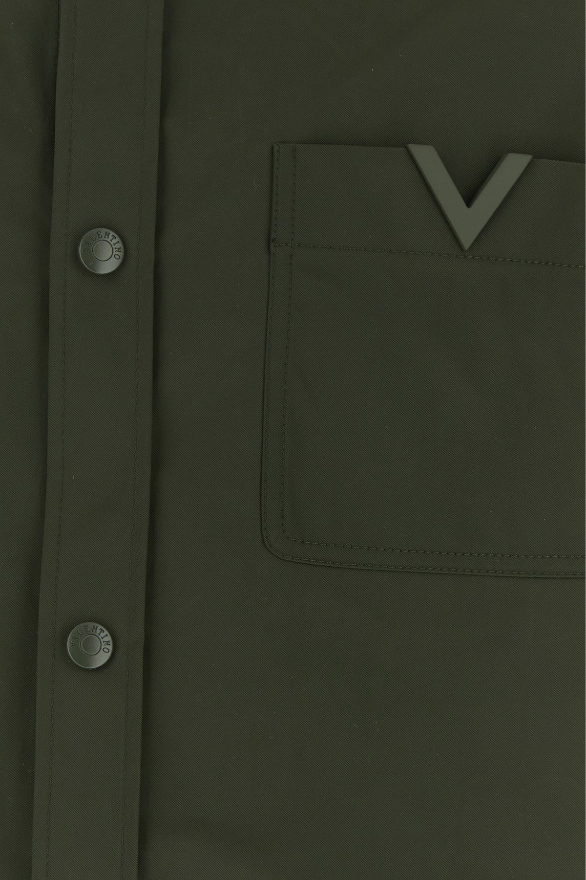Olive green stretch polyester shirt - 5
