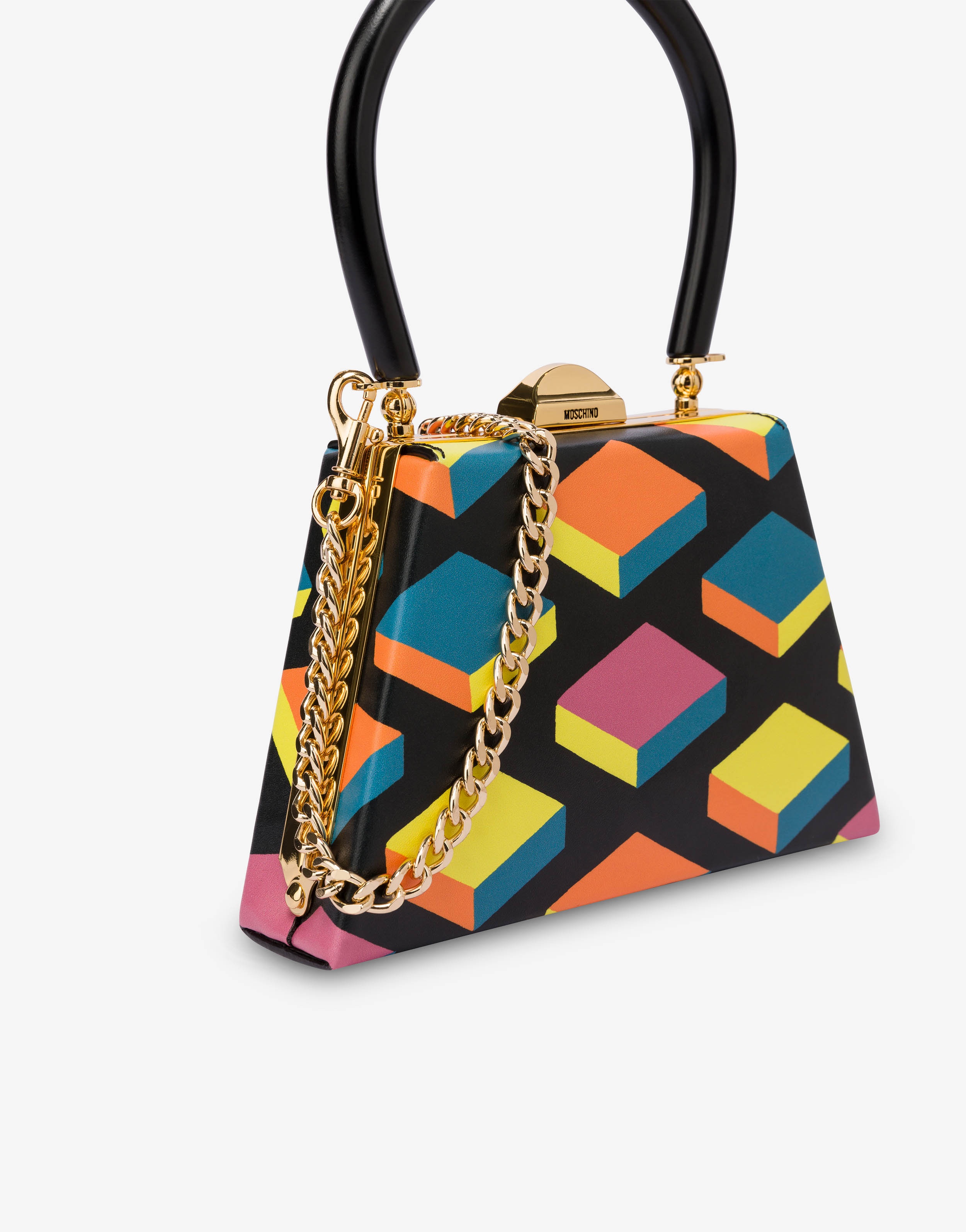 ALL-OVER CUBES TRAPEZE BAG - 4