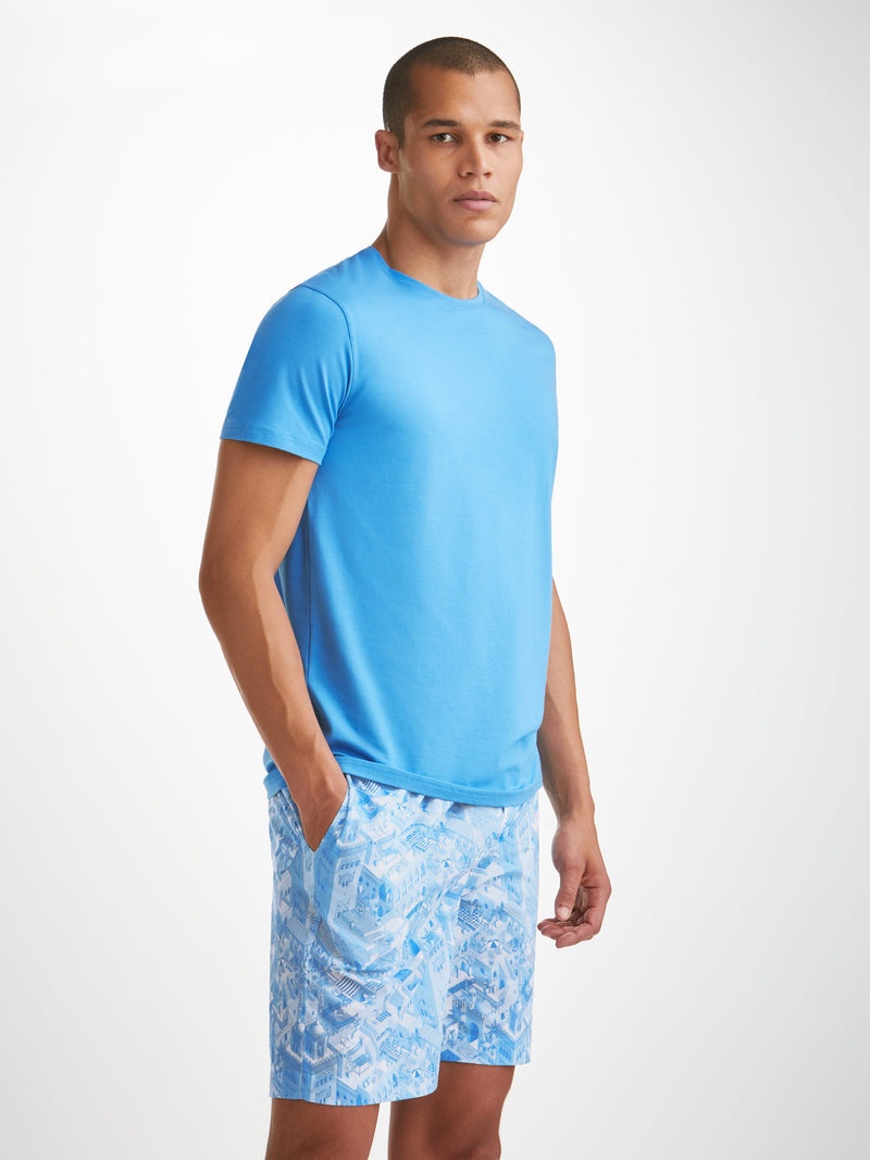 Men's Lounge Shorts Ledbury 70 Cotton Batiste Blue - 2